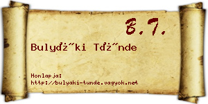 Bulyáki Tünde névjegykártya